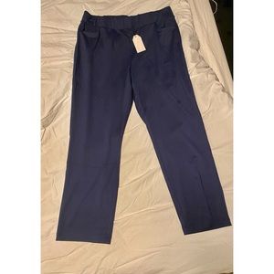 Universal standard pull on cigarette pants cutaway pockets blue medium/ 2x